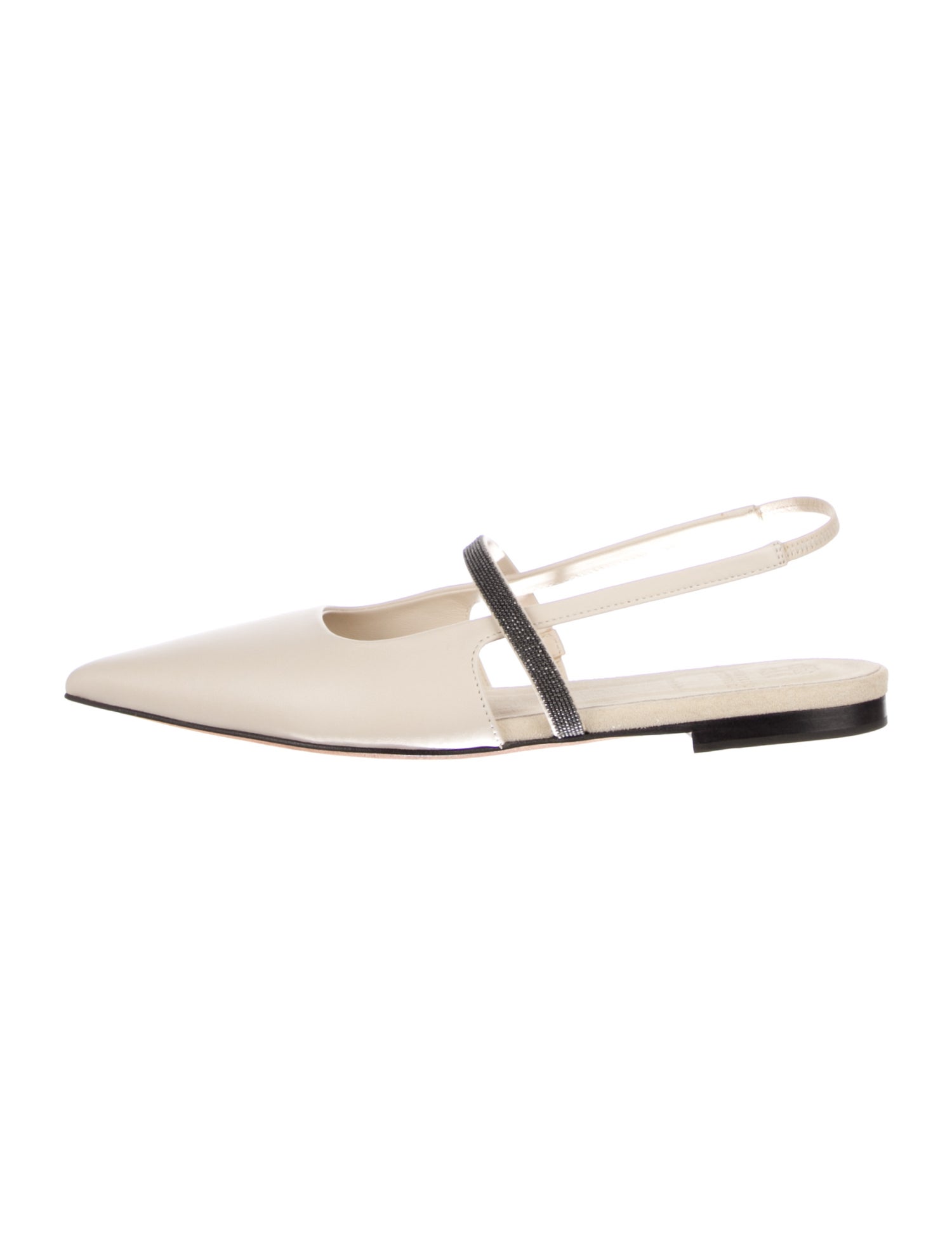 Brunello Cucinelli Leather Slingback Flats